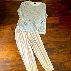 Tahari Pajama Set Gray/Pink
